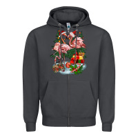 Smoke Christmas flamingo Zipper Hoodie - BarkalooDesign