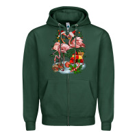 Sports Green Christmas flamingo Zipper Hoodie - BarkalooDesign