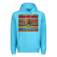 Ocean Blue serape leopard mexican Premium Hoodie - Jasminsmagicworld