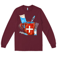 Burgundy Nurse Coffee Mug Long Sleeve Tee - FaDigitalArtStudio