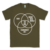 Army Green 1984 Brave New World Fahrenheit 451 Conspiracy T-Shirt Classic Tee - maiPhamDesign