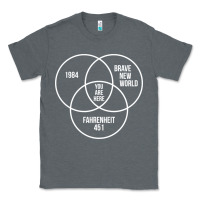 Charcoal Heather 1984 Brave New World Fahrenheit 451 Conspiracy T-Shirt Classic Tee - maiPhamDesign