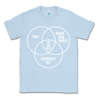 Dusty Blue 1984 Brave New World Fahrenheit 451 Conspiracy T-Shirt Classic Tee - maiPhamDesign