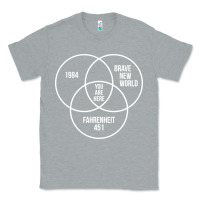 Heather Grey 1984 Brave New World Fahrenheit 451 Conspiracy T-Shirt Classic Tee - maiPhamDesign