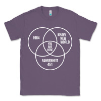 Lavender 1984 Brave New World Fahrenheit 451 Conspiracy T-Shirt Classic Tee - maiPhamDesign