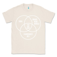 Natural 1984 Brave New World Fahrenheit 451 Conspiracy T-Shirt Classic Tee - maiPhamDesign