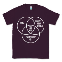 Plum 1984 Brave New World Fahrenheit 451 Conspiracy T-Shirt Classic Tee - maiPhamDesign