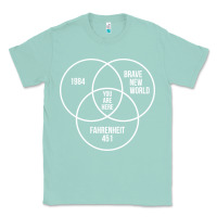 Seafoam 1984 Brave New World Fahrenheit 451 Conspiracy T-Shirt Classic Tee - maiPhamDesign