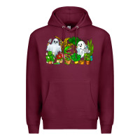 Burgundy Spooky Plants Premium Hoodie - CowhideDigitalArt