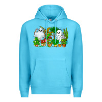 Ocean Blue Spooky Plants Premium Hoodie - CowhideDigitalArt