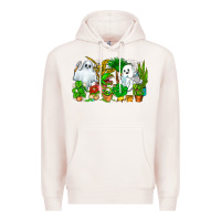 Pale Pink Spooky Plants Premium Hoodie - CowhideDigitalArt