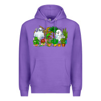 Purple Spooky Plants Premium Hoodie - CowhideDigitalArt