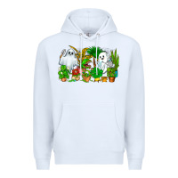 White Spooky Plants Premium Hoodie - CowhideDigitalArt