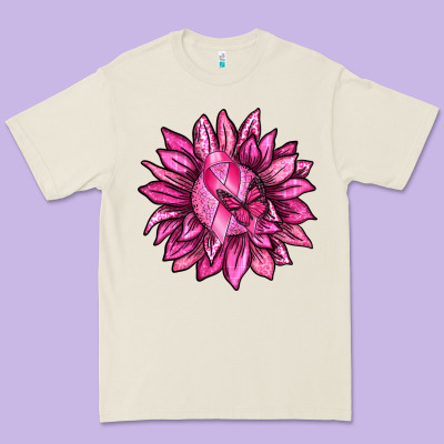 Breast Cancer Sunflower Premium Tee Designed By Texasbilliewilder
