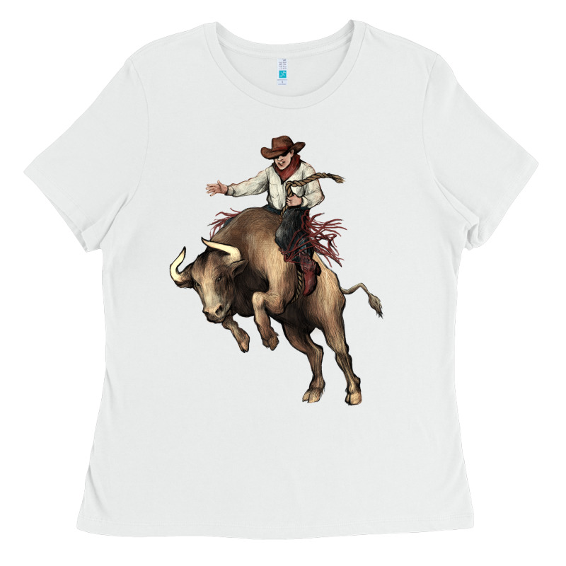 Cowboy Bull Rodeo Ladies Tee by HowdyJamesFarm | Teevron