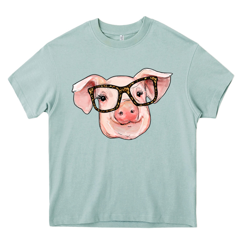 Pig With Glasses Heavy Core Tee by RanaPortraitStore | Teevron
