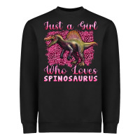 Black just a girl who loves baby spinosaurus Heavyweight Sweatshirt - Artiststas