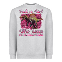 Heather Grey just a girl who loves baby spinosaurus Heavyweight Sweatshirt - Artiststas
