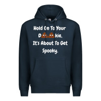 Navy spooky halloween women and children Premium Hoodie - maiPhamDesign