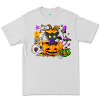 Dove Grey Black cat pumpkin Premium Tee - NancyCooperArtShop
