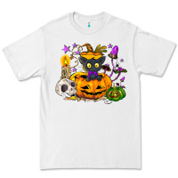 White Black cat pumpkin Premium Tee - NancyCooperArtShop