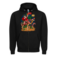Black Christmas  camel with Santa Zipper Hoodie - BarkalooDesign