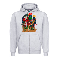 Heather Grey Christmas  camel with Santa Zipper Hoodie - BarkalooDesign