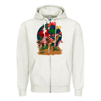 Oatmeal Heather Christmas  camel with Santa Zipper Hoodie - BarkalooDesign