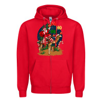 Red Christmas  camel with Santa Zipper Hoodie - BarkalooDesign