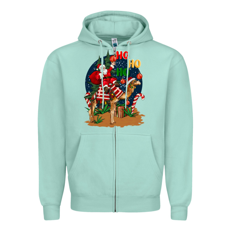 Christmas  Camel With Santa Zipper Hoodie by BarkalooDesign | Teevron