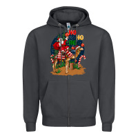 Smoke Christmas  camel with Santa Zipper Hoodie - BarkalooDesign