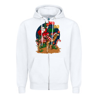 White Christmas  camel with Santa Zipper Hoodie - BarkalooDesign
