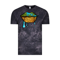 Cloud Black summer vibes pineapple lips Vintage Tee - Jasminsmagicworld