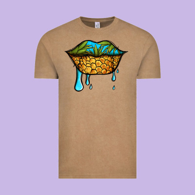 Summer Vibes Pineapple Lips Vintage Tee Designed By Jasminsmagicworld
