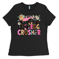 Black Egg crusher Easter Day Ladies Tee - HowdyJamesFarm