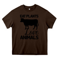 Chocolate Brown Eat Plants Love Animals Heavy Core Tee - Bettercallsaul