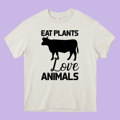 Eat Plants Love Animals Heavy Core Tee Designed By Bettercallsaul
