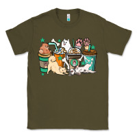Army Green Dog coffee cups Classic Tee - HowdyJamesFarm