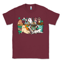 Burgundy Dog coffee cups Classic Tee - HowdyJamesFarm