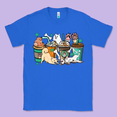 Dog Coffee Cups Classic Tee Designed By Howdyjamesfarm
