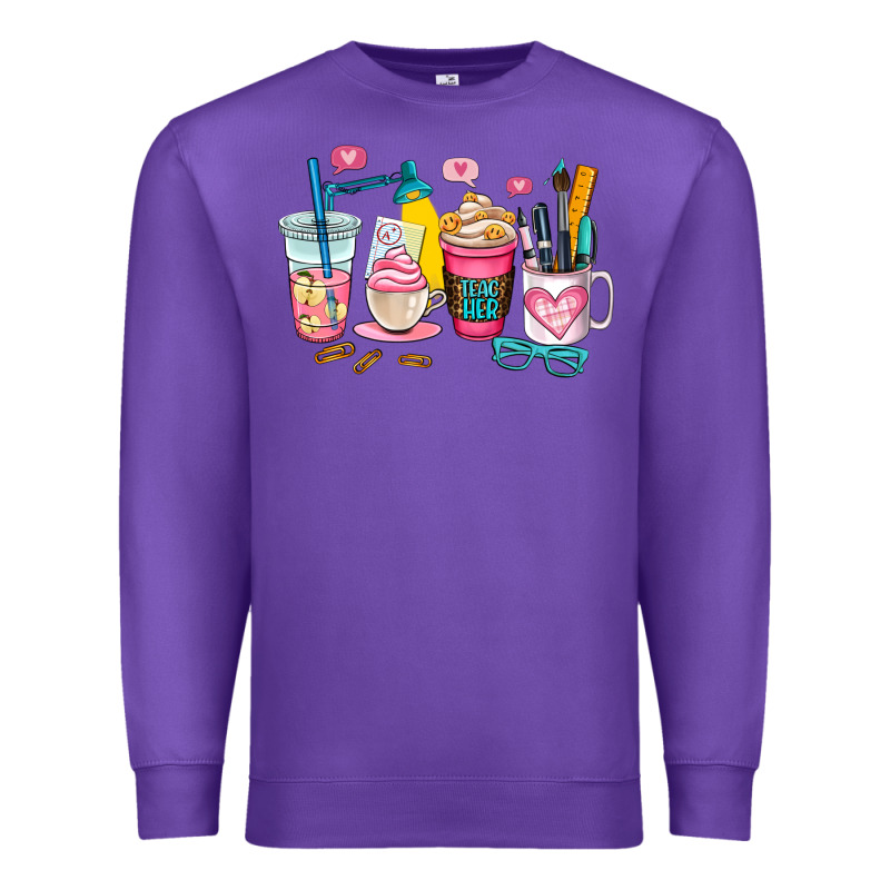 Teacher Coffee Cup Premium Sweatshirt by AdoDesignShop | Teevron