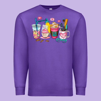 Teacher Coffee Cup Premium Sweatshirt Designed By Adodesignshop