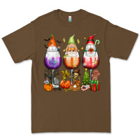 Cacao Hallothanksmas wine glasses and gnomes Premium Tee - texasbilliewilder