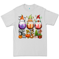 Dove Grey Hallothanksmas wine glasses and gnomes Premium Tee - texasbilliewilder