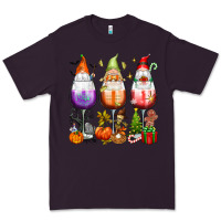 Plum Hallothanksmas wine glasses and gnomes Premium Tee - texasbilliewilder