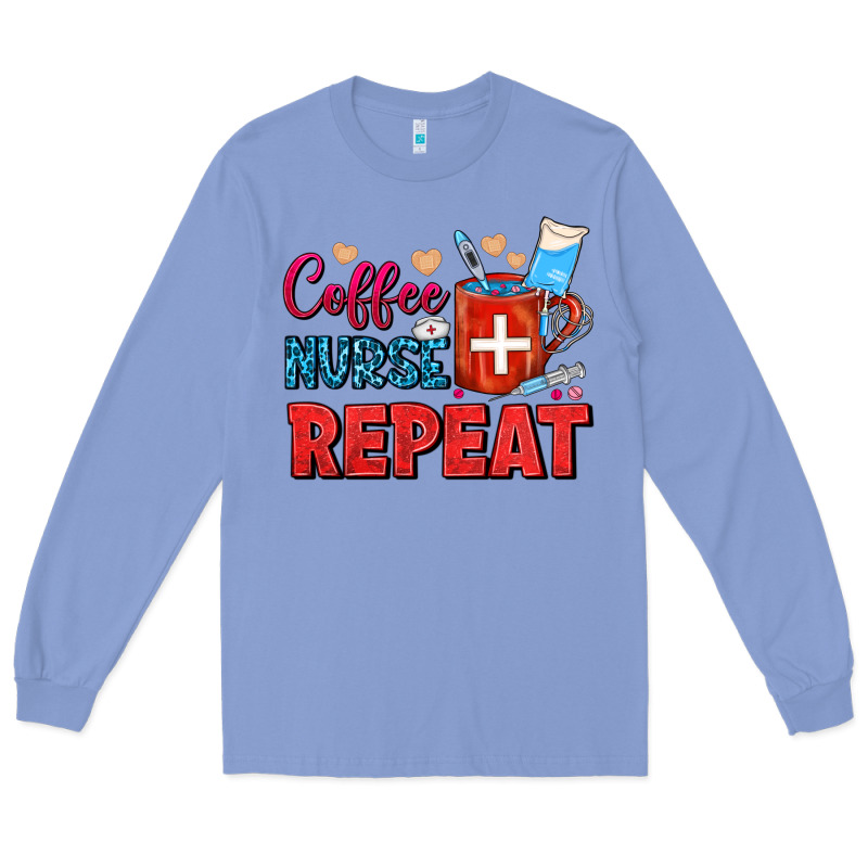 Coffee Nurse Repeat Long Sleeve Tee by FaDigitalArtStudio | Teevron