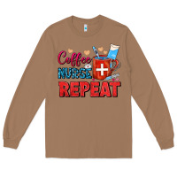 Toasted Coconut Coffee Nurse Repeat Long Sleeve Tee - FaDigitalArtStudio