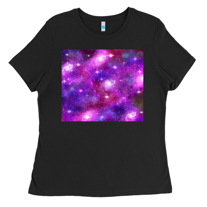 Colorful Abstract Galaxy Black And Purple Ladies Tee by TumblerDesignByShophia | Teevron