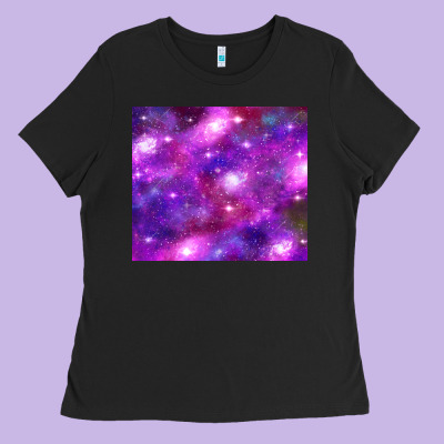 Colorful Abstract Galaxy Black And Purple Ladies Tee Designed By Tumblerdesignbyshophia