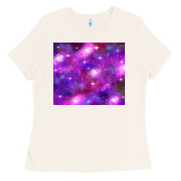 Bone colorful abstract galaxy black and purple Ladies Tee - TumblerDesignByShophia